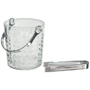 Ice Buckets -small Glass + tongs