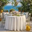 White table napkins-round